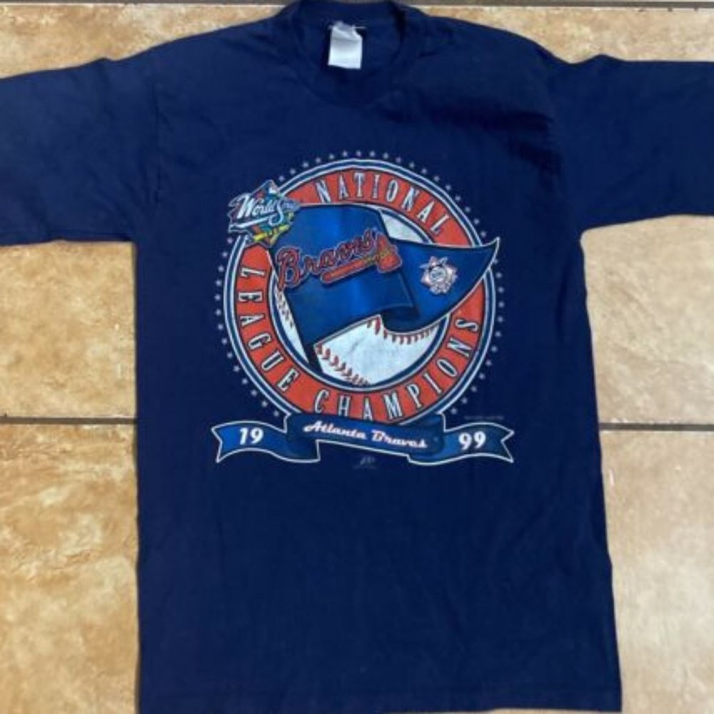 DEADSTOCK Vintage Atlanta Braves 1999 World Series T Shirt Tee Pro Player Made​